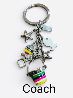 COACH Legacy “Day At The Beach” Bag Charm Keychain Fob #92097 - Like New